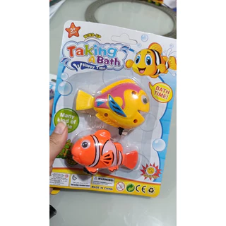 Kit 2 Peixe Peixinho a Corda para Banho Banheira Bebês e Crianças