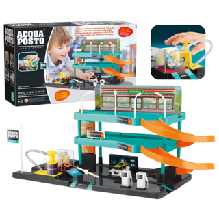 Pista Lava Rápido Infantil Brinquedo Sai Agua De Verdade Pistas Acqua Posto Serve Carrinho Hot Wheels