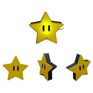 Luminária Estrela Super Mario Bros. Geek Led De Mesa Quarto