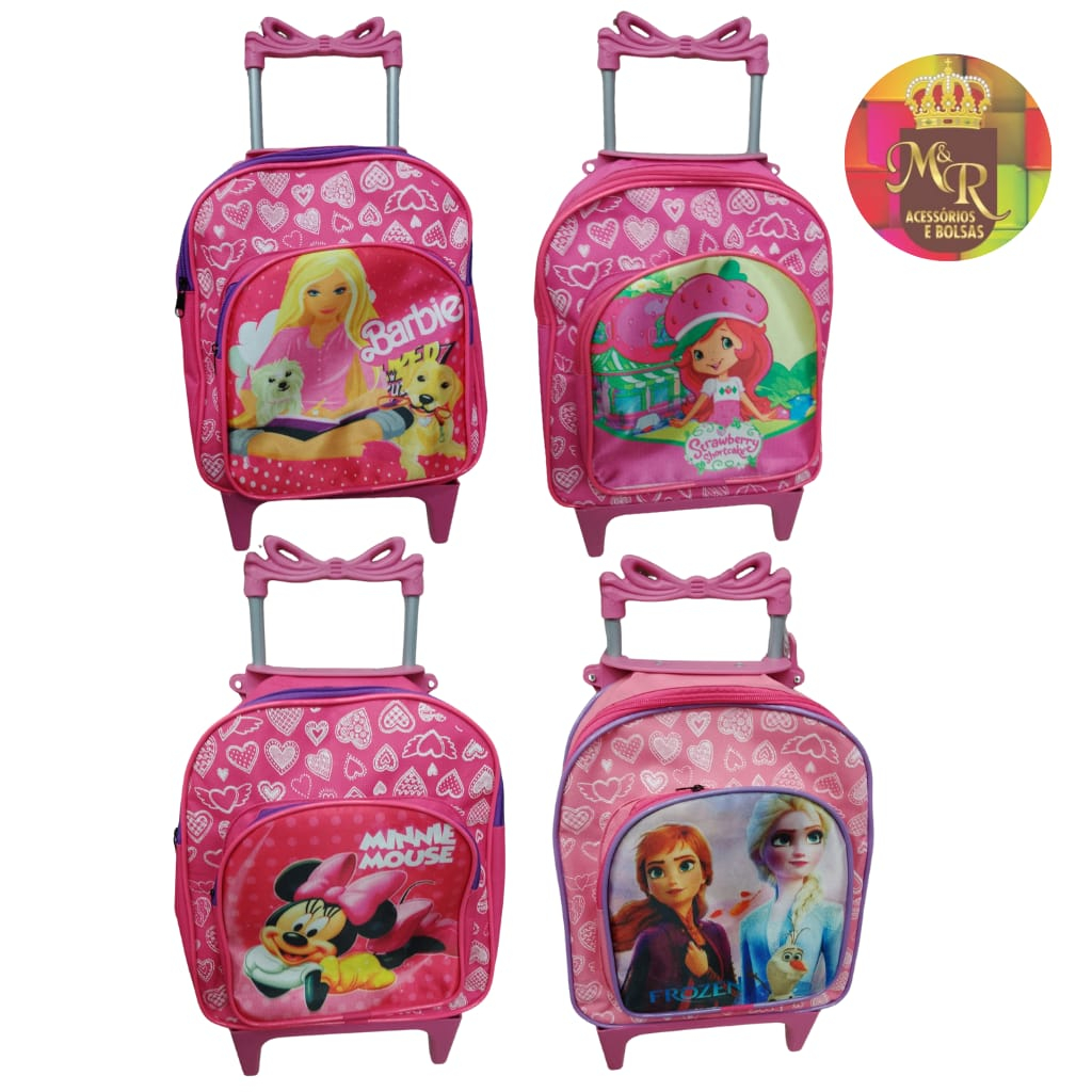 Mochila com Rodinhas 360 Graus Prata Barbie Luxcel - minipreco