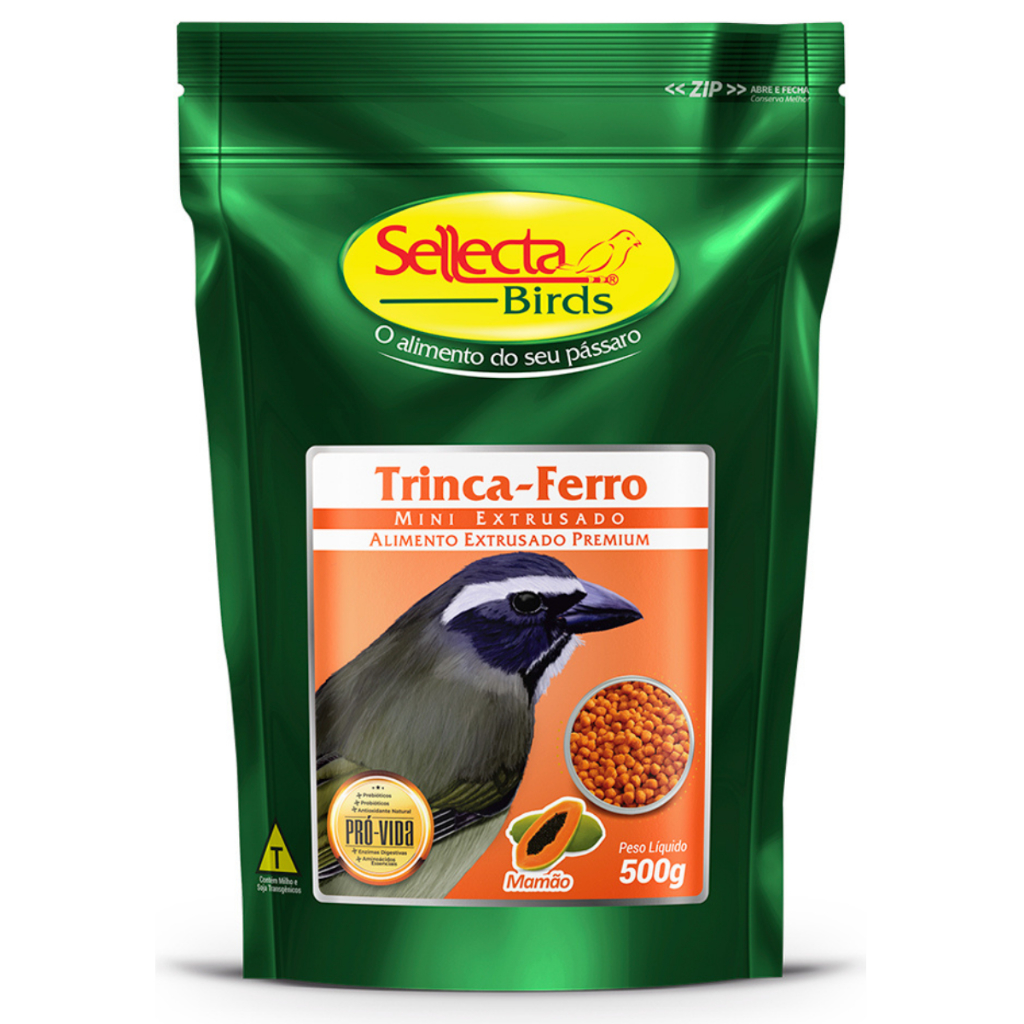 Ração Sellecta Trinca Ferro Mamão Extrusada Selecta 500g | Shopee Brasil