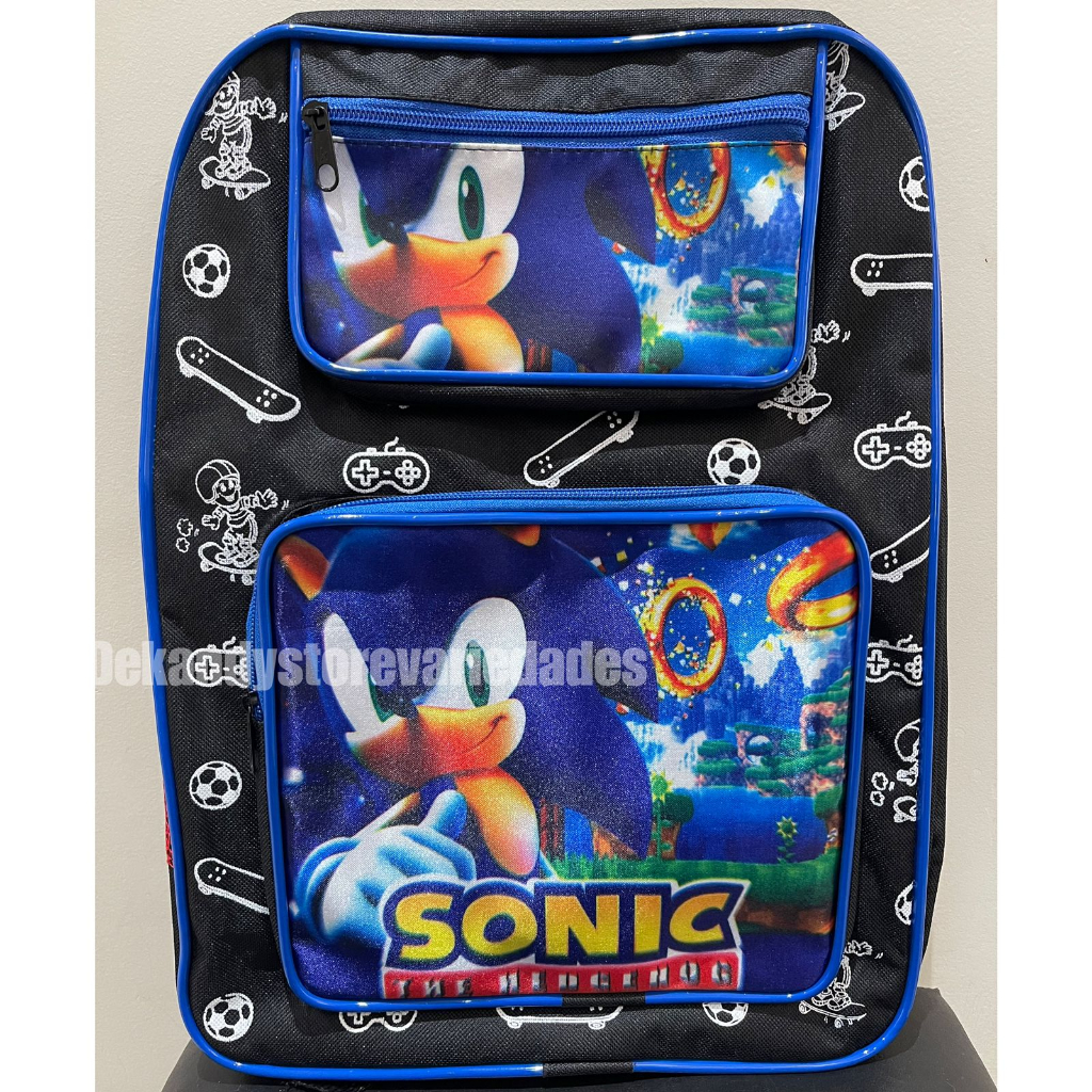 Mochila Escolar Infantil Meninos Super Sonic o Ouriço Azul e Seus