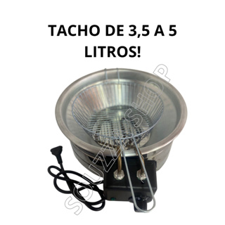 Fritadeira Elétrica em inox tacho 3,5 a 5 litros profissional em inox souzza shop