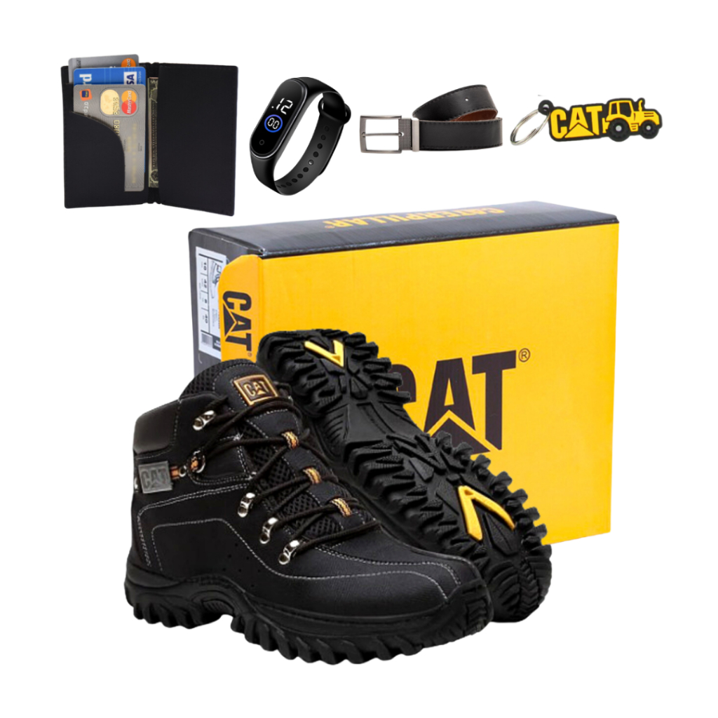 Tênis Bota Caterpillar Original Masculina Couro Promoção