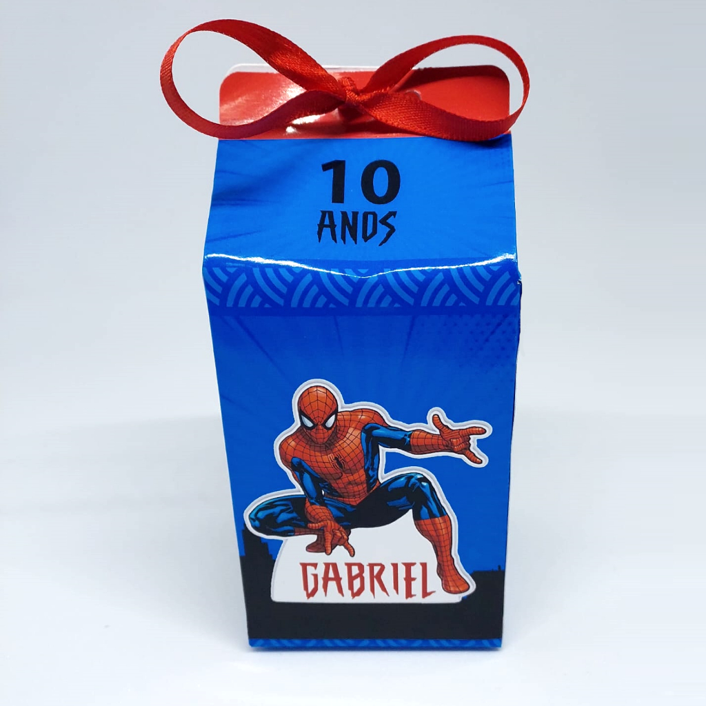 10 Caixinhas Milk Homem Aranha Personalizadas | Shopee Brasil