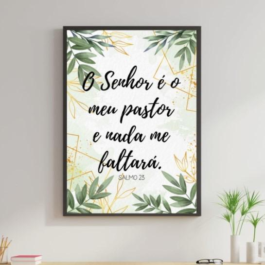 Placa O Senhor é Meu Pastor E Nada Me Faltará Evangélico Católico Salmo ...