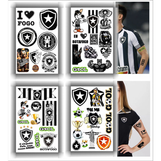 40 Tatuagens Temporária Botafogo Futebol Time - Unissex
