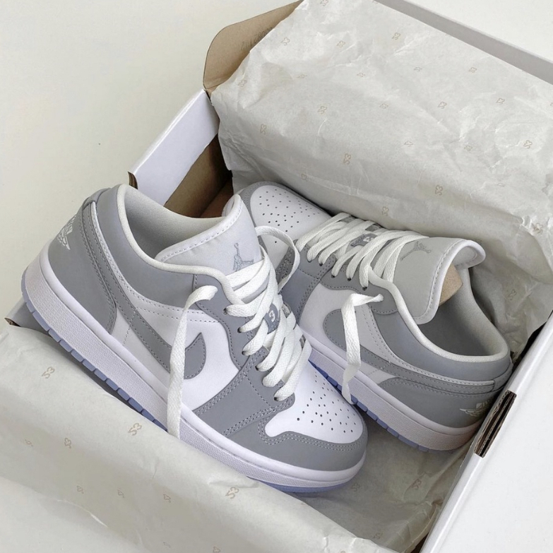 Tênis Nike Air Jordan 1 Low Style Wolf Grey Edição Limitada 2023 Estiloso Masculino & Feminino Queima de Estoque