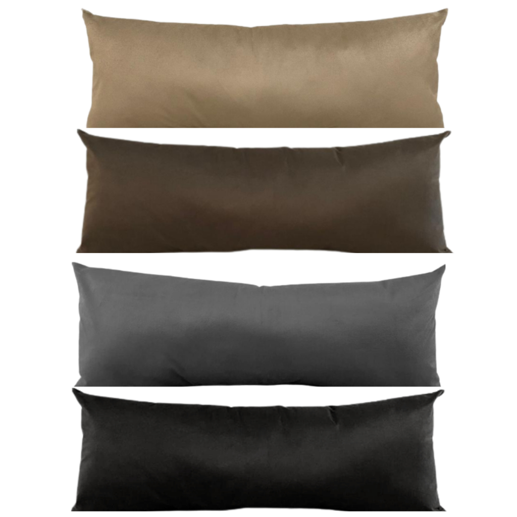 Almofada Suede Decorativa Encosto Rim Rinzeira Decoração Sued Quarto Cama Sofá Retrátil 40x90