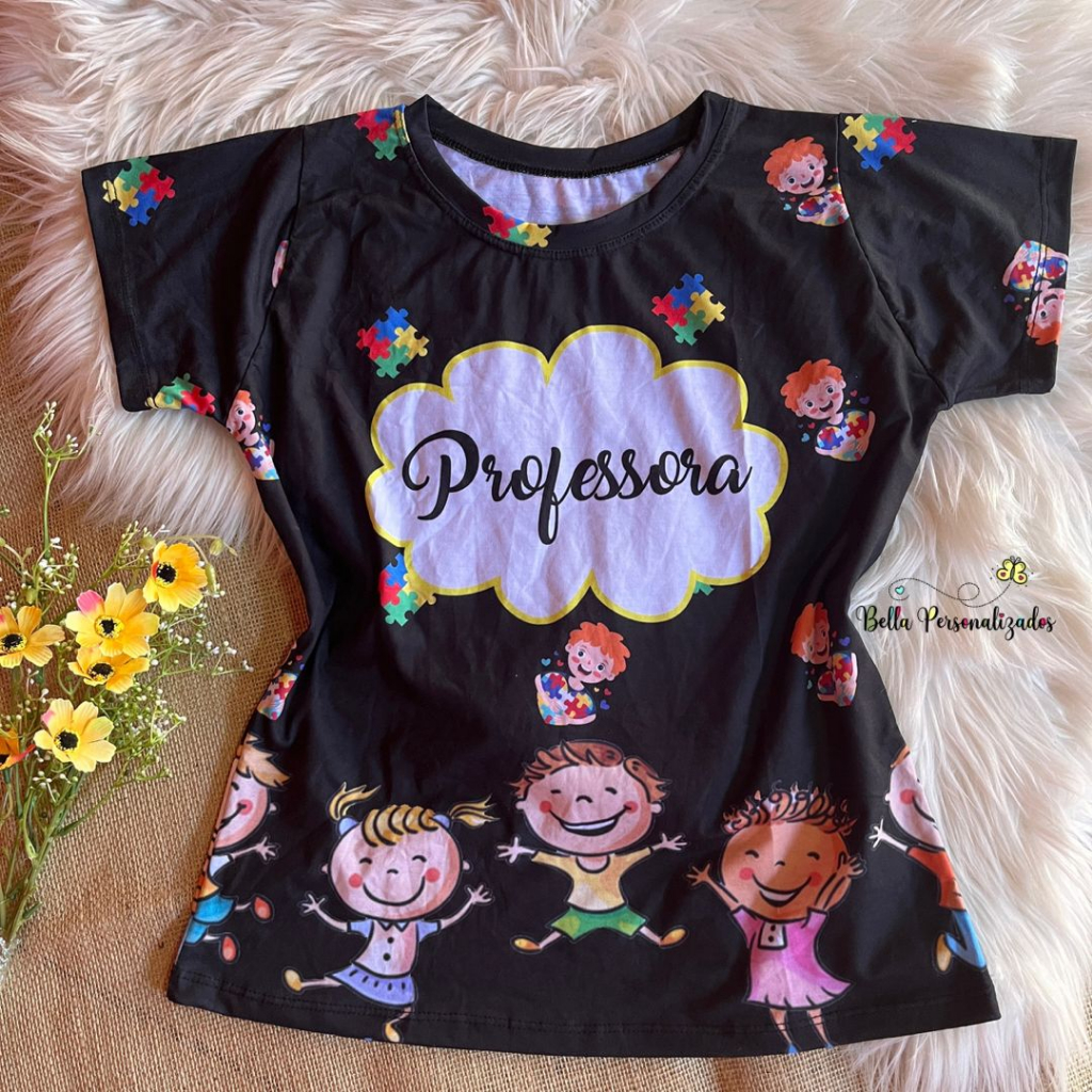 Baby look de Professora uniforme escolar de Educação Infantil PRONTA ...