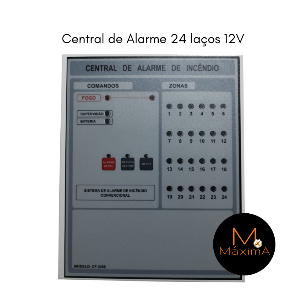 Central De Alarme De Incêndio 24 Laços X 12vcc Mc 2400 Avcb