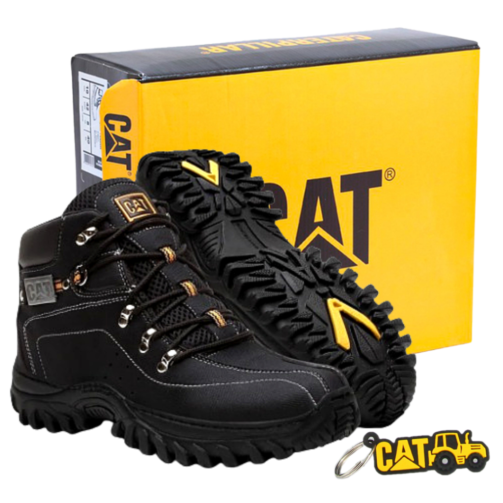 Coturno Masculino Bota Caterpillar Lançamento Cano Curto Preto