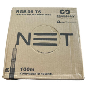 Cabo Coaxial Cabletec Rg6 Branco 60% A 90% Malha Bobina 100m - NET
