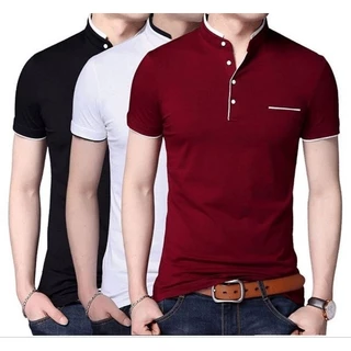 Camiseta Gola Padre Manga Curta com Detalhes PV
