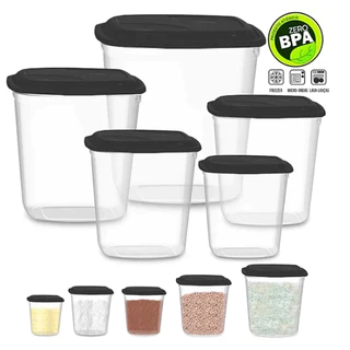 Kit Porta Mantimentos Com 5 Peças Preto Uninjet
