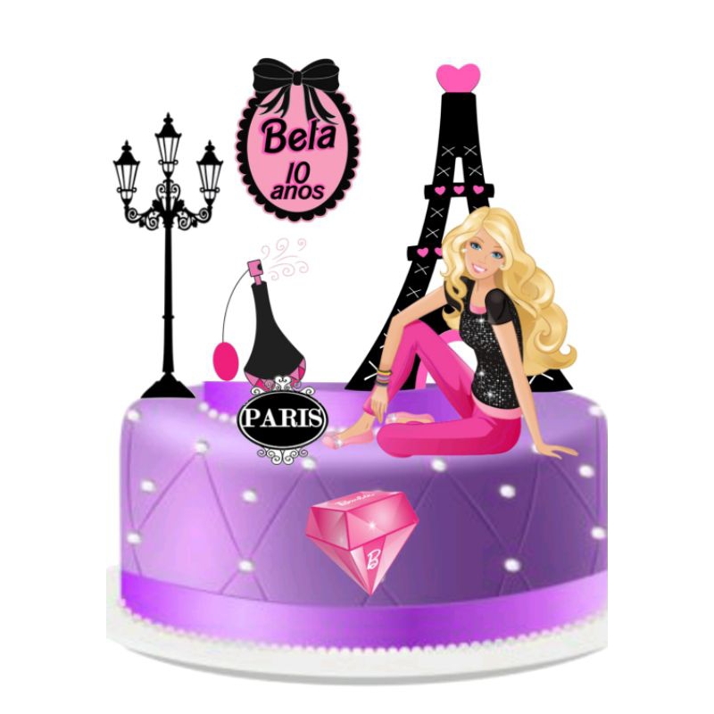 Bolo da Barbie: Paris, Princesa, Popstar, Bailarina