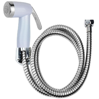Kit Ducha Higienica com Engate Mangueira Flexivel 1,20m e Gatilho ABS Branco Bico Cromado