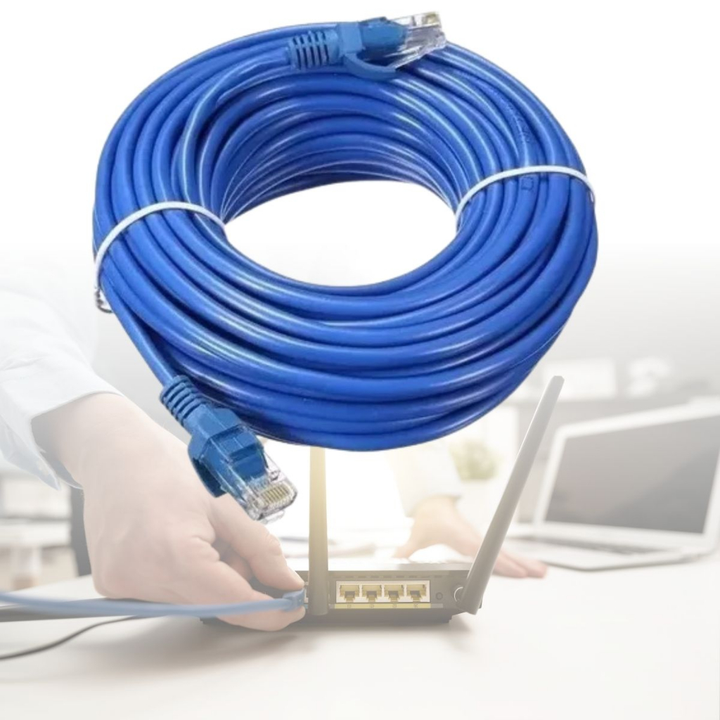 Cabo De Rede 30 Metros RJ45 Fio Internet Grande Longo Montado Pronto ...