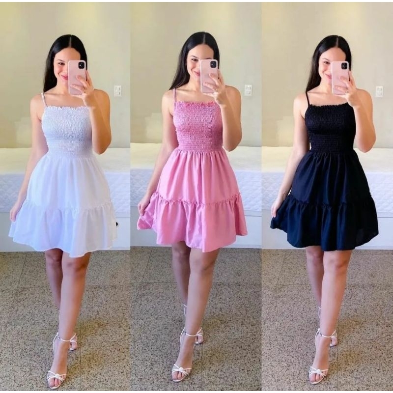 Vestido curto de lastex com alça regulavel. REF - 206.