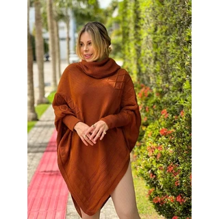 Poncho plus size 44 a 48, 50 tricot tricô