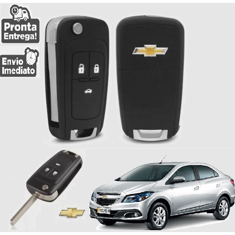Chave Canivete Chevrolet Prisma Joy 2013 2014 2015 2016 2017 2018 2019 ...