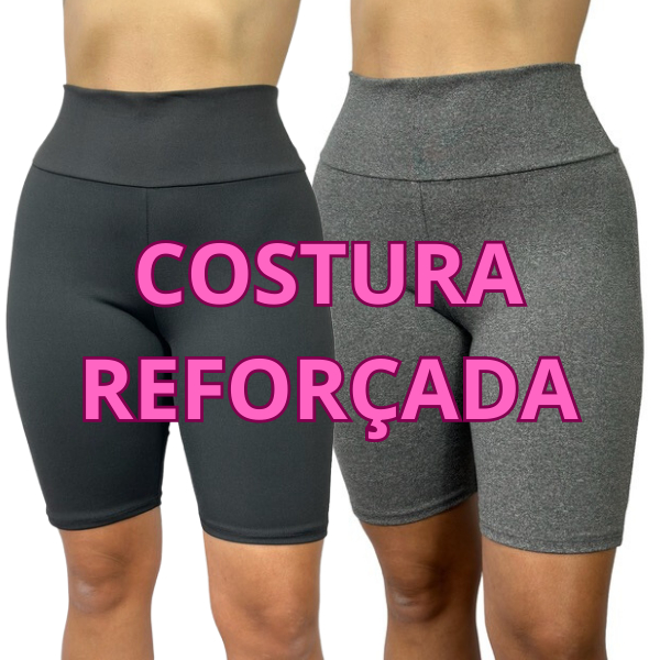 Bermuda Ciclista Suplex Feminino Shorts Fitness Liso Comprido