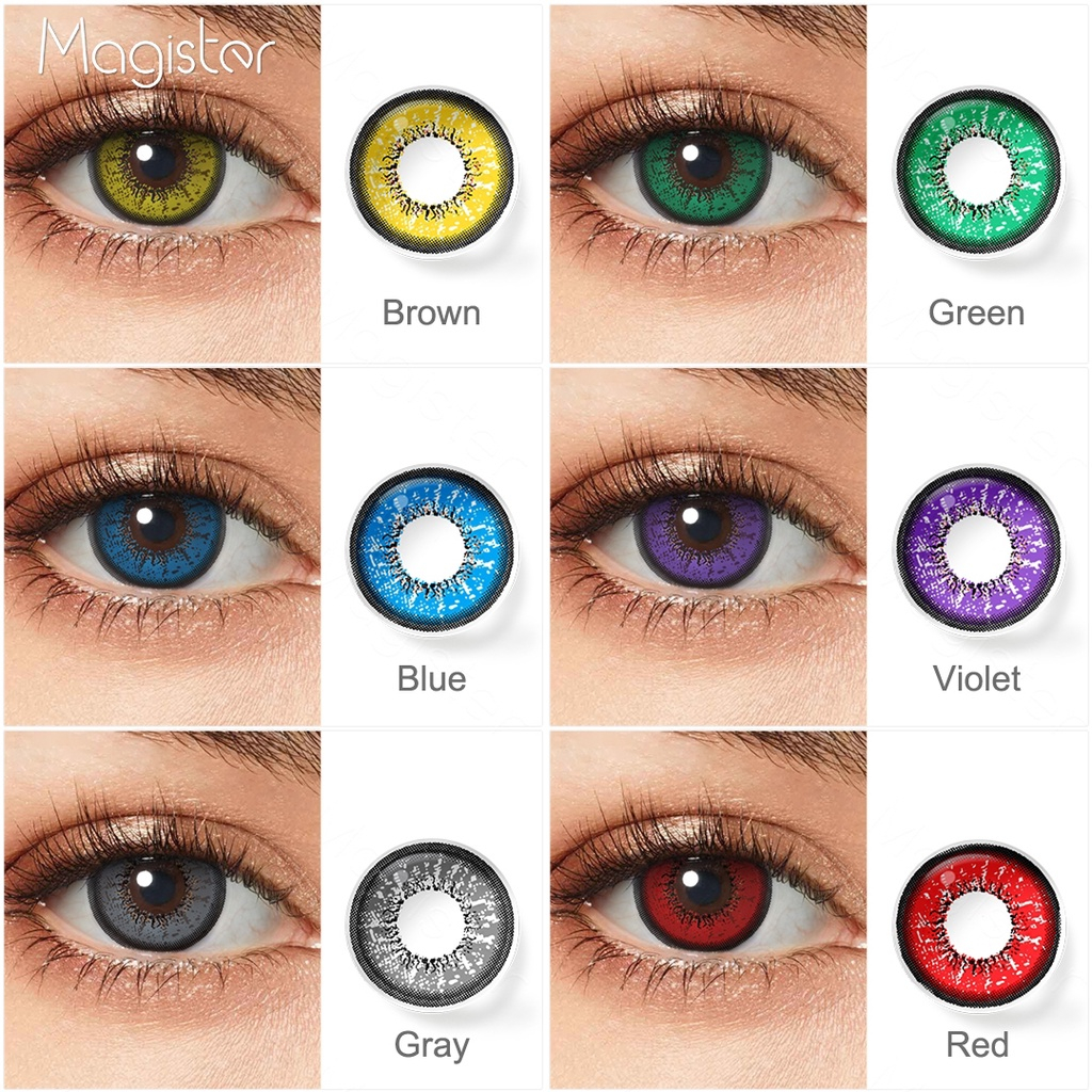Magister Lentes de Contato Coloridas Anual Cosplay Maquiagem Olhos Grandes 1 Par 14,5mm Grande diâmetro Halloween Festa