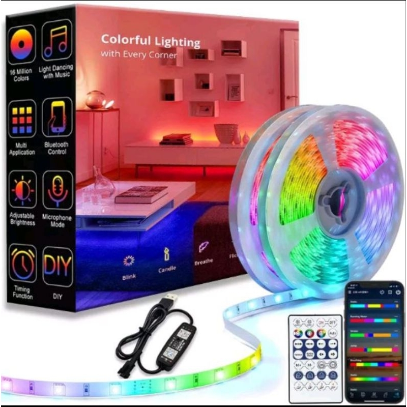 Fita Led Rgb Rolo De Metros Shopee Brasil