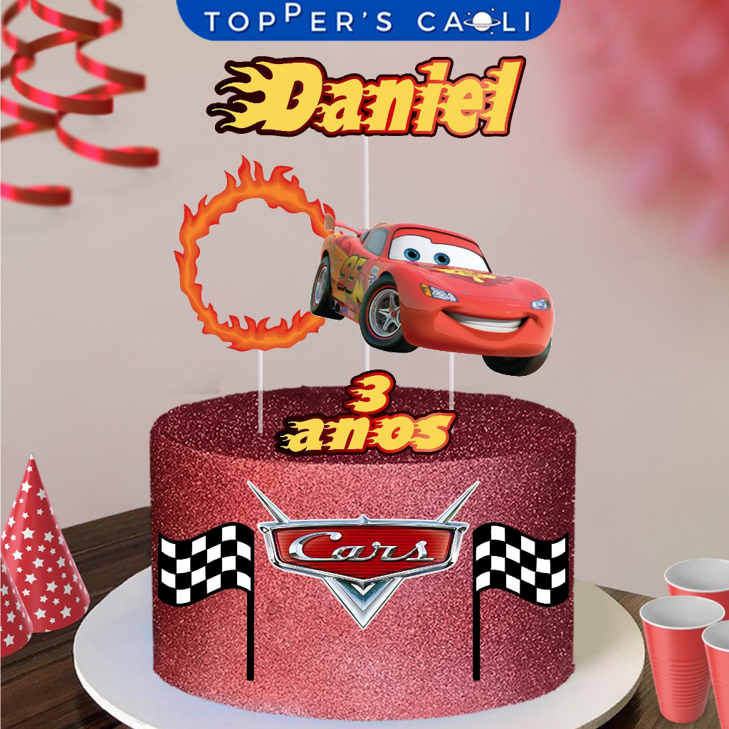 Disney mcqueen relâmpago carros bolo topper crianças meninos festa de  aniversário decoração do carro corrida tema do chuveiro do bebê decorações  do bolo brinquedos - AliExpress