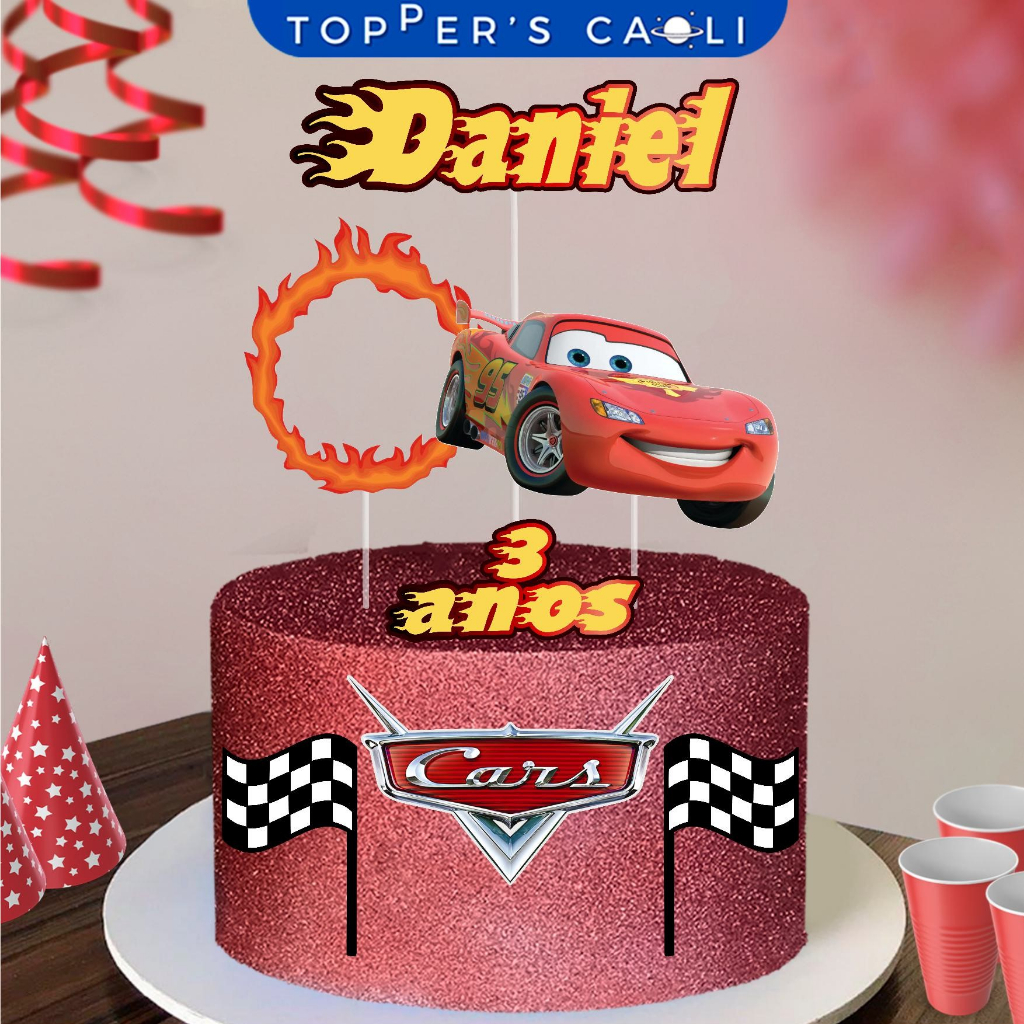 Topo de Bolo Carros (Topper Personalizado)