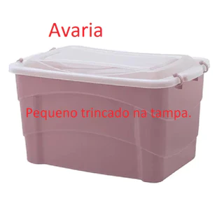 Caixa Organizadora Rose com Trava Pratic Box 50L Paramount, Avaria Pequeno trinco na tampa.