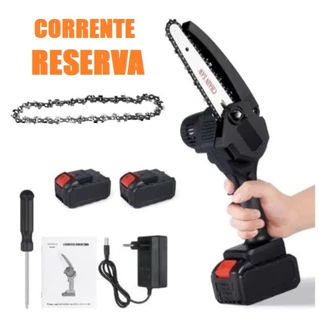 Mini Motosserra 1000w - A Bateria 48v + Corrente Reserva / Carregamento Bivolt