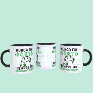 Caneca Florks Meme Nunca Foi Sorte Sempre Foi Passando Raiva