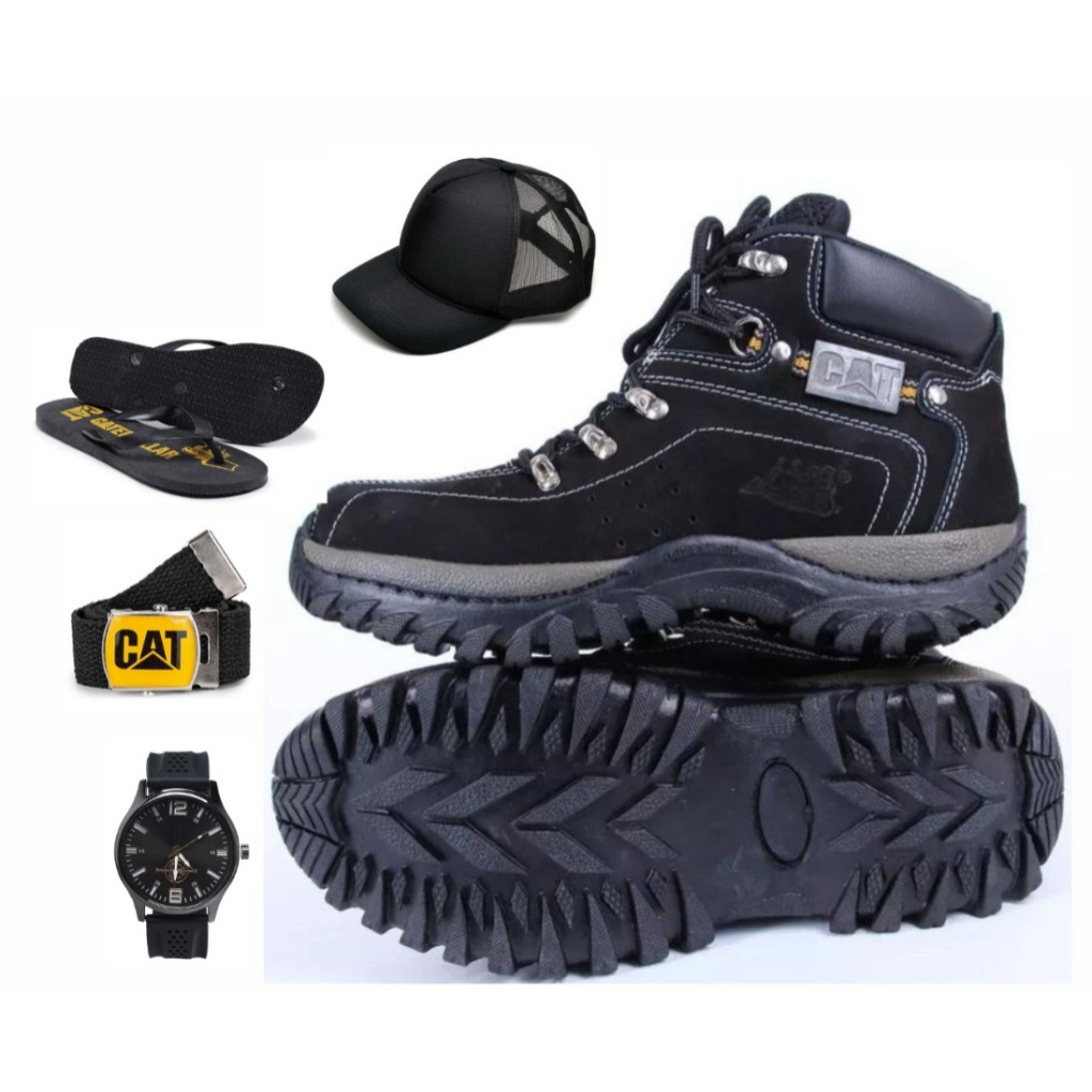 Kit de bota masculina Caterpillar Cat original - TopSulModas