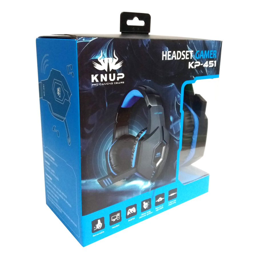 Fone De Ouvido Headset Gamer Ps4 Xbox One Pc Celular Knup Kp451 Shopee Brasil
