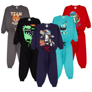 Kit 6 Peças Conjunto Moletom Infantil Menino 1 ao 10 Masculino Inverno Manga Longa