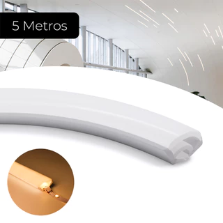 Perfil 5m Embutir 22x14mm Flexível Silicone Para Fita Led