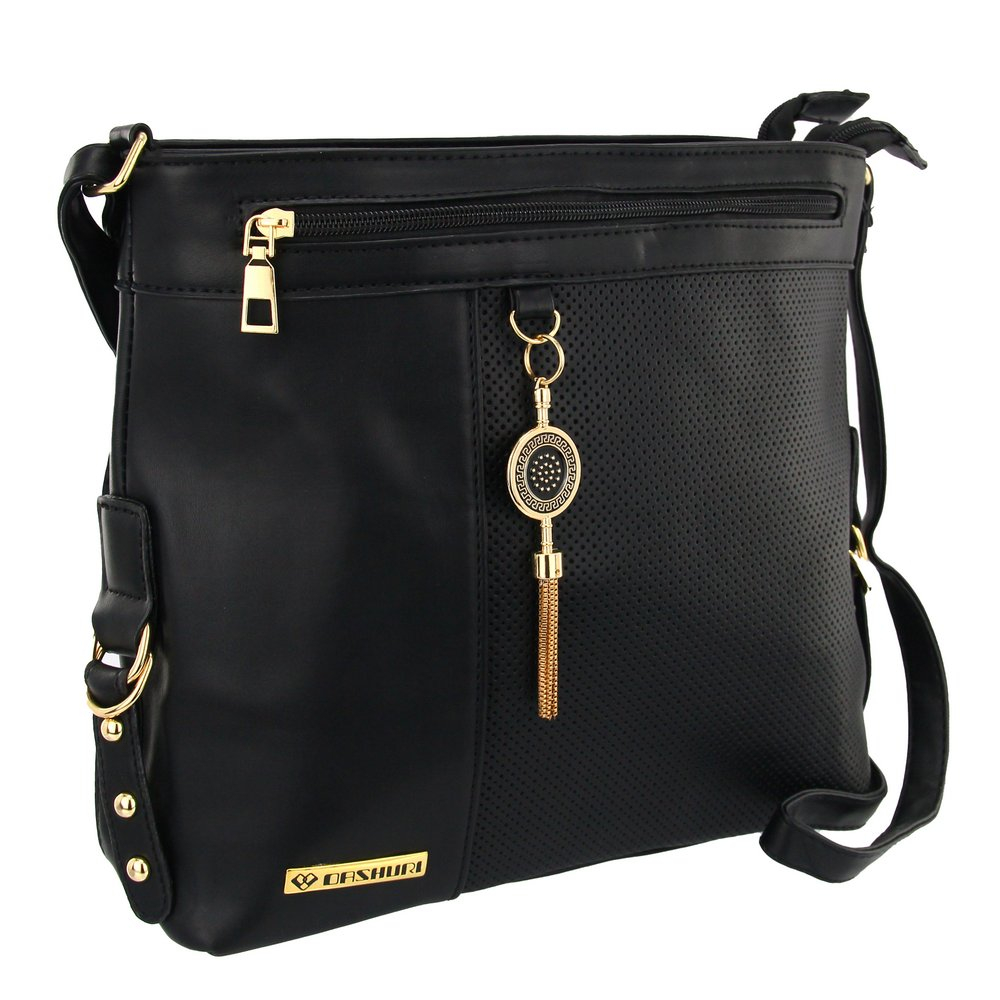 Bolsa Feminina de ombro transversal de lado lateral Grande espaçosa modelo estilo sacola bag com ziper bolsos e divisórias com pingente chaveiro tote ótima para dia a dia, faculdade, trabalho, estudos, colegio, escola