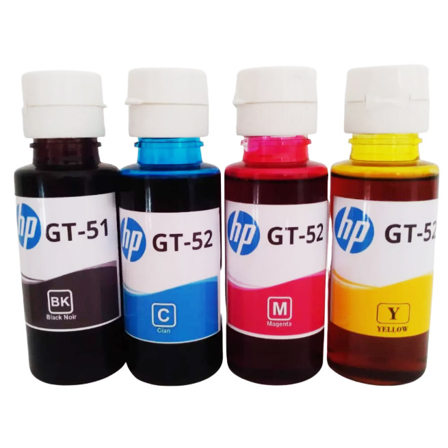 Kit 4x Tintas Compatível P/ Hp Impressora Gt51 Gt52 GT53, 5810, 416, 517