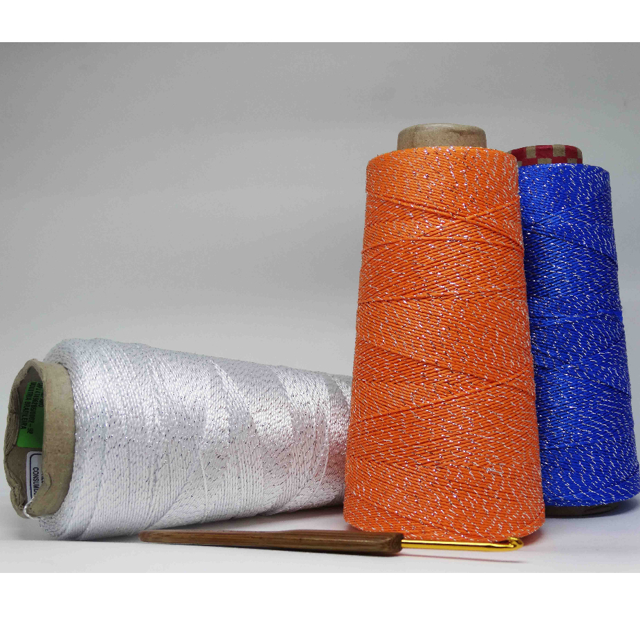Linha De Tricô Rainha Lurex prata Metalizada, Crochê e Trabalho ...