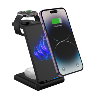 Carregador 20W Rápido Sem Fio 3 in 1 Station Compatible Apple Watch 1 ate 7 Airpods Pro iPhone 8/X/11/12/13