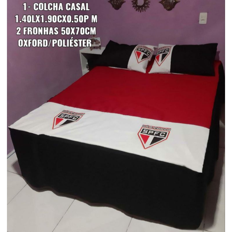 Jogo cama São Paulo todos os tamanhos Solteiro, Casal, Queen, King, Fronha, Cortina