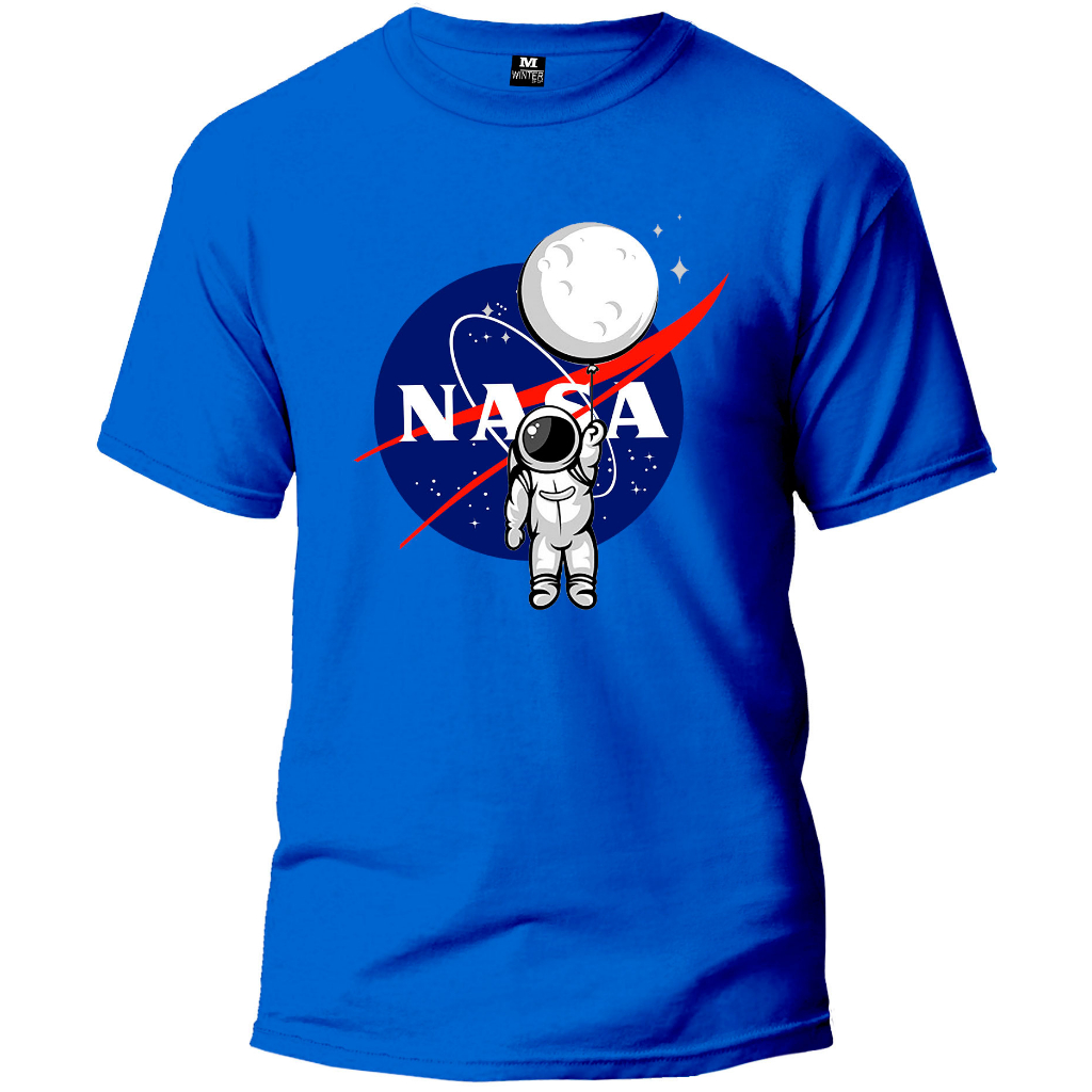 Camisa Nasa Astronauta 100% Algodão Gola Redonda