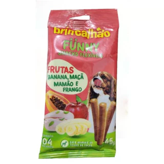 Snacks Flexíveis Palito para Cães Cão Pet Brincalhão Funny Frutas 45g