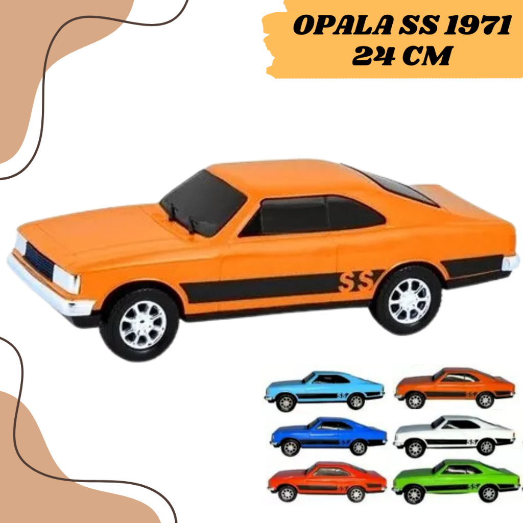 Carrinhos Brinquedo Miniatura Opala SS Ano 1980 Brinquedos Infantil Meninos Coleção Carros Antigos Diverplas Dia das Crianças Natal Aniversário Presente