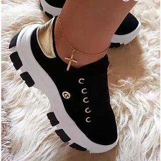 Tenis feminino plataforma leve confortavel para uso no dia a dia Casual