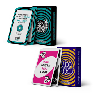 Bebão o Jogo + Uno do Mau - Jogo Eu Nunca Jogo De Beber Virote Esquenta Vira