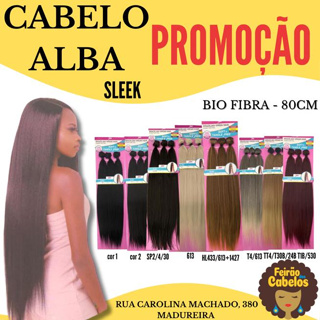 Cabelo Orgânico Liso de Biofibra 80cm 260g Sleek Brazilian Virgin