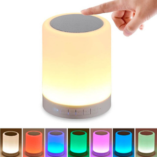 Caixa de Som Bluetooth Abajur Touch com luz de LED RGB suave