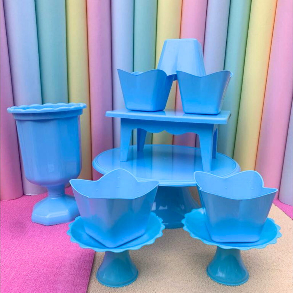 Kit Elegance 10 Peças Kit Festa kit com boleiras mini cake vaso grego ...